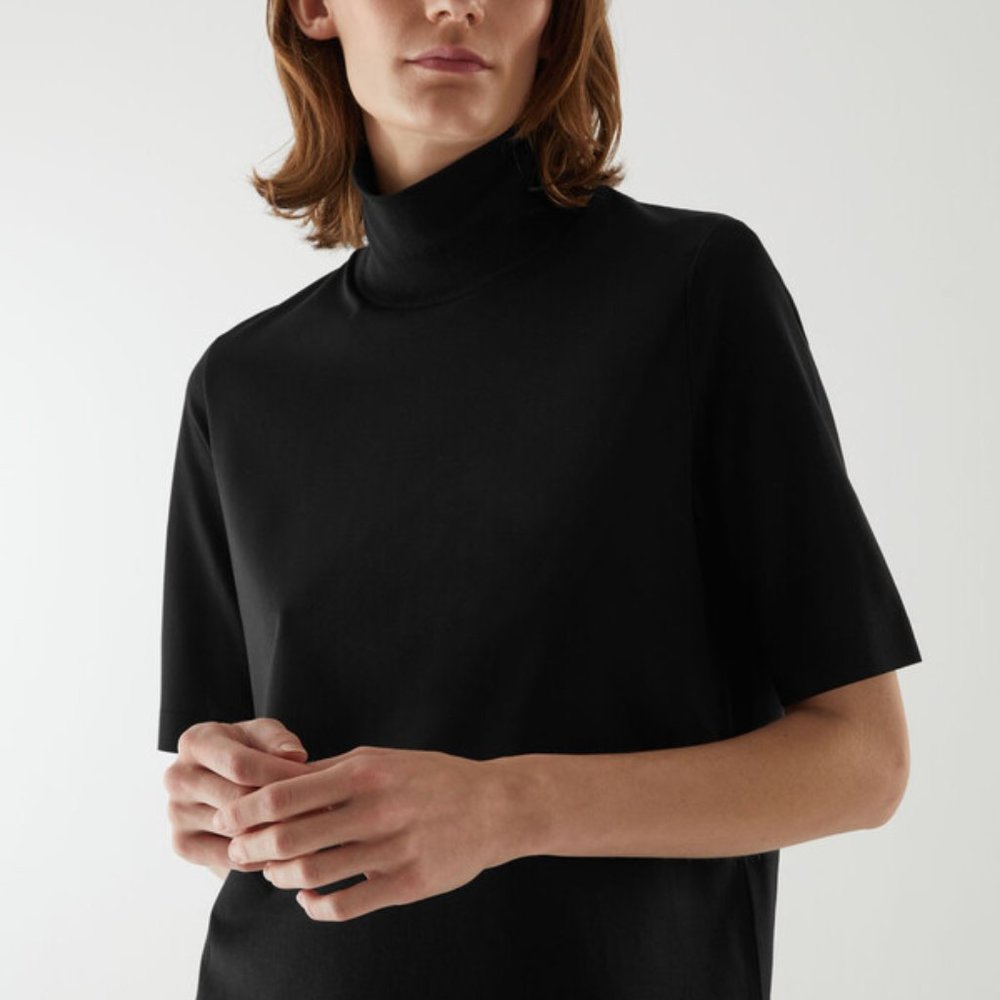 COS Boxy Mock Neck Top